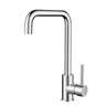 Aquaperla Chrome Square Gooseneck Kitchen Mixer Tap - Pin Lever