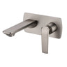 Aquaperla Esperia Brushed Nickel wall basin mixer set with spout