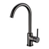Aquaperla Gunmetal Gooseneck Kitchen Mixer Tap - Round Pin Lever