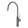 Aquaperla Gunmetal Slim Gooseneck Kitchen Mixer Tap - Pin Lever
