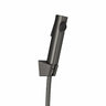 Aquaperla Gunmetal Toilet Bidet Spray Kit - Round Handheld Sprayer, 1.2m Hose