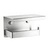 Aquaperla Ivano Brushed Nickel Toilet Roll Holder with Shelf