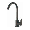 Aquaperla Ivano Matte Black Gooseneck Kitchen Mixer Tap - Square Lever