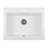 Aquaperla Laveo 580x490mm Matte White Single Bowl Apron Front Granite Sink