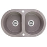 Aquaperla Laveo 780x470mm Grey Double Bowl Granite Sink