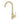 Aquaperla Light Brushed Brass Gooseneck Kitchen Mixer Tap - Round Pin Lever