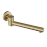 Aquaperla Light Brushed Brass Swivel Bath Spout 240mm - Round Wall Spout