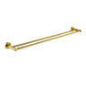 Aquaperla Lucid Pin Brushed Brass Double Towel Rail 790mm