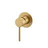 Aquaperla Lucid Pin Brushed Brass wall shower mixer for shower or bath