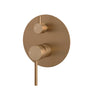 Aquaperla Lucid Pin Brushed Copper shower wall mixer with diverter