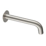 Aquaperla Lucid Pin Brushed Nickel Bath Spout 180mm - Round Wall Spout, Slim 7mm Plate