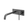 Aquaperla Lucid Pin Gunmetal wall basin mixer set with spout