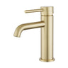 Aquaperla Lucid Pin Light Brushed Brass basin mixer tap for bathroom vanity basins