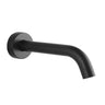 Aquaperla Lucid Pin Matte Black Bath Spout 180mm - Round Wall Spout, 15mm Plate