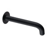 Aquaperla Lucid Pin Matte Black Bath Spout 180mm - Round Wall Spout, Slim 7mm Plate