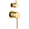 Aquaperla Lucid Pin separate plates Brushed Brass shower wall mixer with diverter