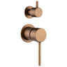 Aquaperla Lucid Pin separate plates Brushed Copper shower wall mixer with diverter