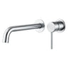 Aquaperla Lucid Pin separate plates Chrome wall basin mixer set with spout