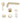 Aquaperla Lucid Pin separate plates Light Brushed Brass wall basin mixer set with spout, view 3