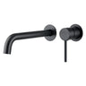 Aquaperla Lucid Pin separate plates Matte Black wall basin mixer set with spout