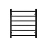 Aquaperla Matte Black heated towel rail, 6 bars, square