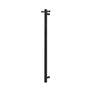 Aquaperla Matte Black heated towel rail, single vertical bar