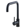 Aquaperla Matte Black Square Gooseneck Kitchen Mixer Tap - Pin Lever