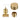 Aquaperla Moon Brushed Brass progressive wall shower mixer parts: knurled knob, sleeve and wall flange