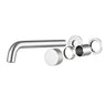 Aquaperla Moon separate plates Brushed Nickel wall basin mixer set with spout