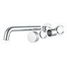 Aquaperla Moon separate plates Chrome wall basin mixer set with spout