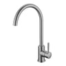 Aquaperla Pentro Brushed Nickel Gooseneck Kitchen Mixer Tap - Pin Lever