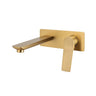 Aquaperla Rushy Brushed Brass wall basin mixer set with spout