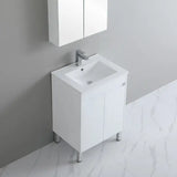 PVC 600x360mm Ensuite Slim Narrow Compact Bathroom Vanity