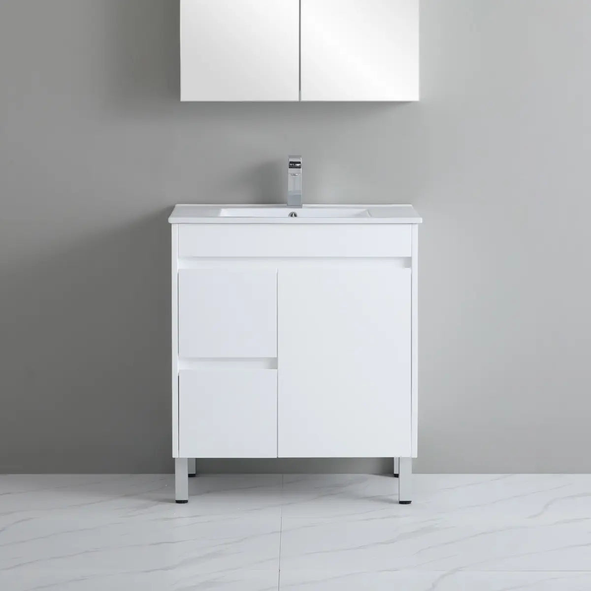 PVC 750x360mm Ensuite Slim Narrow Compact Bathroom Vanity