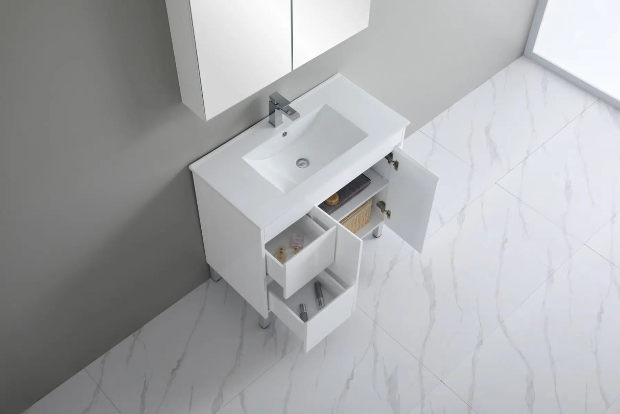 PVC 900x360mm Ensuite Slim Narrow Compact Bathroom Vanity