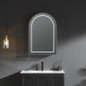 Arched Mirror Shaving Cabinet 600*900mm Olivia PVC LED Matte Black - RJ Bathroom