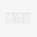 Chester Archie Hampton 1200mm Matte White PVC Waterproof Wall Hung Bathroom Vanity Brushed Gold Handles