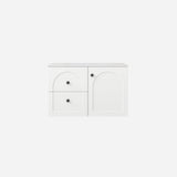 Chester Archie Hampton 750mm Matte White PVC Waterproof Wall Hung Bathroom Vanity Brushed Nickel Handles