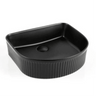 Arco Flueted Archie 400x350mm Above Counter Matte Black Basin - RJ Bathroom