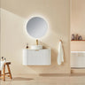 Avalon 750mm Fluted Curved Wall Hung Vanity Calacatta Stone top - RJ Bathroom