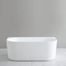 Bari 1500mm fluted back to wall freestanding bath in Matte White