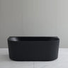 Bari 1700mm fluted back to wall freestanding bath in Matte Black