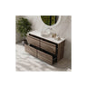 Bella Timber Look Notaio Walnut 1500mm Four Drawer Freestanding Single Bowl Vanity with stone top and above counter basin - RJ Bathroom