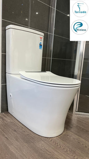 Bendo Tornado Rimless High End Back To Wall Ceramic Toilet Suite - RJ Bathroom