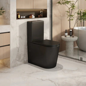 Berlin Tornadol Rimless Quiet High End Back To Wall Ceramic Matte Black Toilet Suite - RJ Bathroom