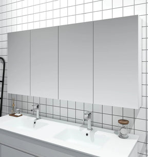 Bianca Gloss White PVC Waterproof 1500mm Mirror Shaving Cabinet - RJ Bathroom