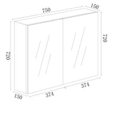 Bianca Gloss White PVC Waterproof 750mm Mirror Shaving Cabinet - RJ Bathroom