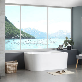 Binge 1400mm Right Corner Back to Wall Gloss White Bathtub - RJ Bathroom