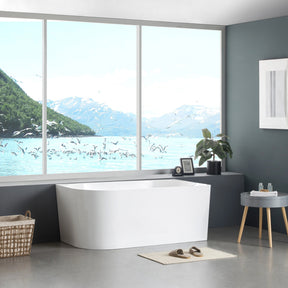 Binge 1500mm Right Corner Back to Wall Gloss White Bathtub - RJ Bathroom