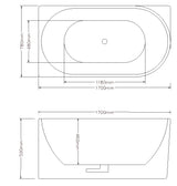 Binge 1700mm Left Corner Back to Wall Gloss White Bathtub - RJ Bathroom